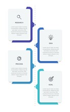 Vertical Infographic Design With Icons And 4 Options Or Steps. Thin Line. Infographics Business Concept. Can Be Used For Info Graphics, Flow Charts, Presentations, Mobile Web Sites, Printed Materials.