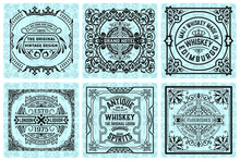Set Of 6 Labels. Western Style