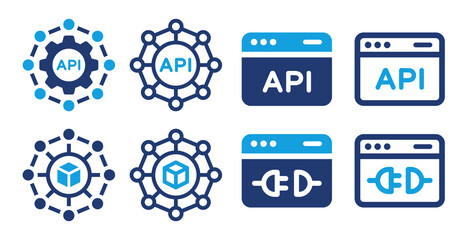 Wall Mural - API icon set. Application programming interface concept
