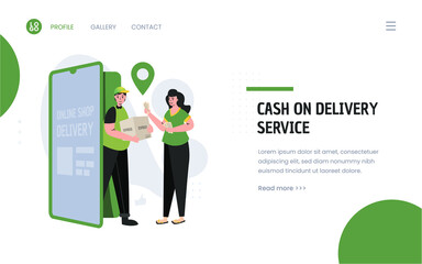 Online shop delivery service with cash on delivery concept