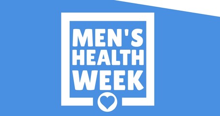 Canvas Print - Men's health week and heart shape over blue background