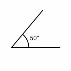 Sticker - 50 degree angle icon in mathematics