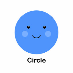 geometry funny circle shape for preschool kids. vector illustration
