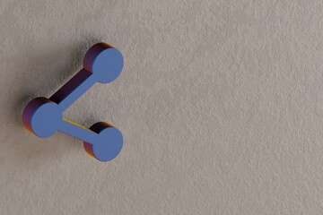 Aufkleber - Beautiful abstract illustrations Blue Share symbol icons on a wall background. 3d rendering illustration. Background pattern for design.