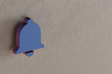 Aufkleber - Beautiful abstract illustrations Blue Notifications symbol icons on a wall background. 3d rendering illustration. Background pattern for design.