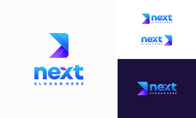 Wall Mural - modern next logo designs concept vector, arrow logo designs concept