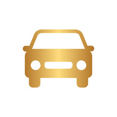 Canvas Print - Car icon with gold gradient