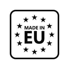 Wall Mural - made in eu. ce mark. european union logo. vector illustration. eu flag icon with stars.