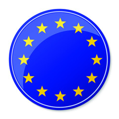 Wall Mural - european union logo. vector illustration. eu flag icon with round stars. glossy button