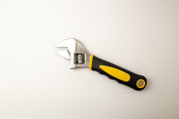 Construction tools on white background