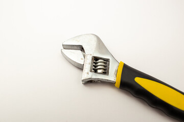 Construction tools on white background