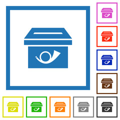 Poster - Post box solid flat framed icons