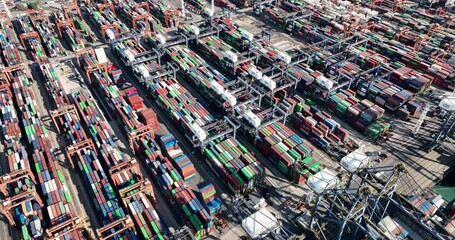 Canvas Print - Top view of Hong Kong terminal port