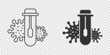 Coronavirus test icon in flat style. covid-19 vector illustration on isolated background. Medical diagnostic sign business concept.