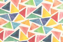 Many Colored Triangles As Background, Texture, Pattern.