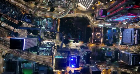 Wall Mural - Admiralty, Hong Kong Top down view of Hong Kong city night