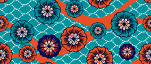 African Ethnic Traditional Pattern . Seamless Beautiful Kitenge, Chitenge, Dutch Wax Style. Fashion Design In Colorful. Geometric Abstract Motif. Commonly Known As Ankara Prints, African Wax Prints.