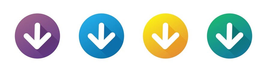 Download icon symbol vector. Software download icon collection in flat style.