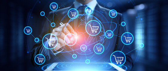 E-commerce digital online commerce internet business technology concept.