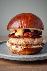 Canvas Print - tasty burger on the plate