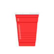 © Supakorn - Red beer cup vector. Red plastic cup isolated on white background.