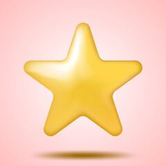 Wall Mural - Yellow stars glossy colors. Achievements for games. Customer rating feedback concept from client about employee of website concept. mobile applications icon. Vector illustration