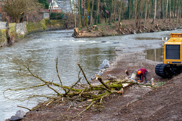 Wall Mural - Inondation à Liège un an après