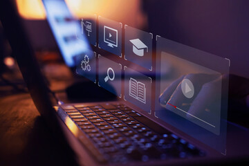 webinar, education online concept, video tutorial