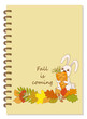 A5 school spiral notebook cover with cartoon cute bunny and slogan