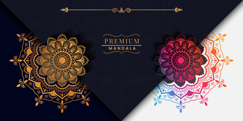 Luxury ornamental mandala background with geometric pattern.