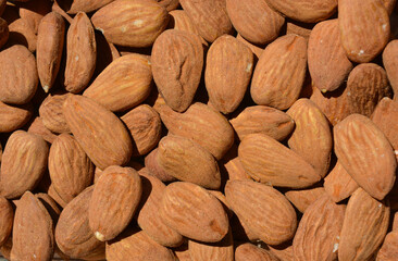 Organic, fresh almonds, nutritious nuts make a great snack