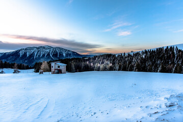 Wall Mural - 2021 12 11 Cima Larici sunrise in the snow 2