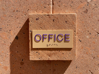 Office sign with tactile text