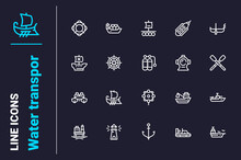 Various Types Of Water Transport Icons Set