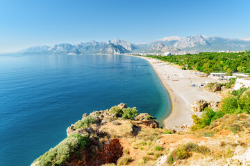 Sticker - View of Konyaalti Beach and Park in Antalya, Turkey