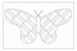 © VectorAry - Simple butterfly coloring page with easy striped lines and simple checkered motif. Butterfly coloring ideas for kids. EPS8 #541
