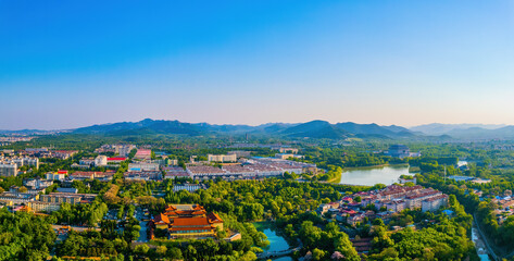 Wall Mural - Aerial photo of Qingzhou City Construction Park, Shandong Province, China