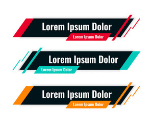 Wall Mural - dark theme lower third geometric banner design