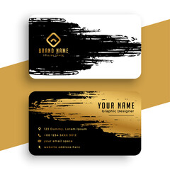 abstract grunge style golden business card design