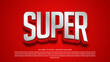 Super hero 3d style text effect use for logo and business brand