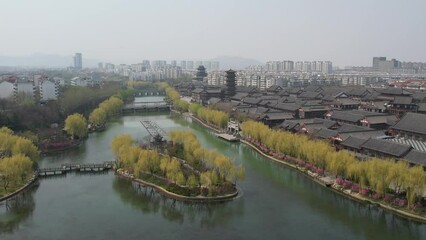 Wall Mural - Aerial photo of the city scenery of Qingzhou, China