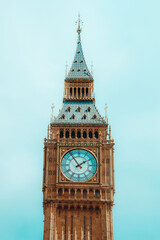 Poster - The top of Big Ben, clock tower of the palace of Westminster, London, United Kingdom, England