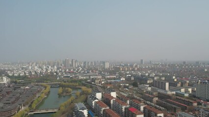 Wall Mural - Aerial photo of the city scenery of Qingzhou, China