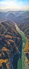 Aerial view of mountains and rivers in Pearl Lake, China