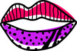 Hand drawn colorful abstract mouth shape