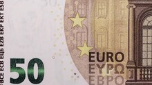 Euro Banknotes Changing In Stop Motion, Loopable, Close-up. Parts Of European Paper Money Of Different Denominations Change Each Other. Currency Cash Animation, Effect, Fiat. Financial Background.