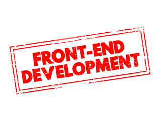 Front-end development is the development of the graphical user interface of a website, so that users can view and interact with that website, text concept stamp