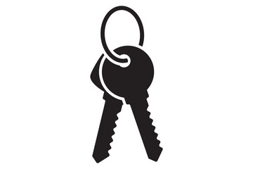 Wall Mural - Key icon for lock and open door in house. Safety and security protection symbol.