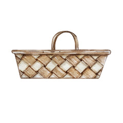 watercolor wicker basket