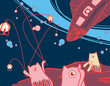 Space*Cats, Illuminating Sky, Illustration